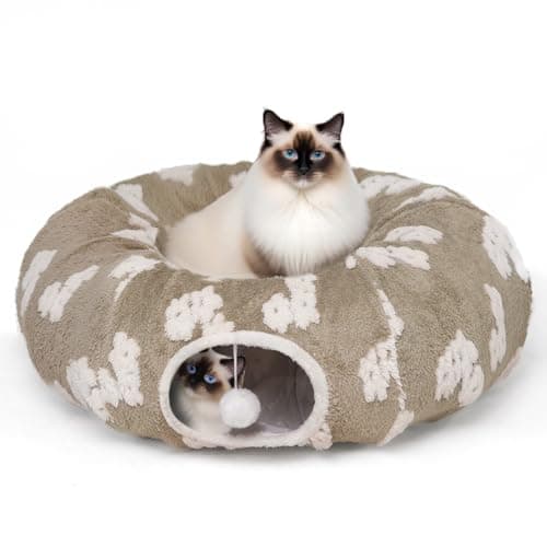 Pesen Christmas Cat Tunnel Bed with Soft Cushion, Cat Toys for Indoor Cats Enhance Bonding Between Pets and Owners, Encourage Exploration, and Satisfy Natural Instincts for Kittens, Dogs, and Rabbits - Image 1