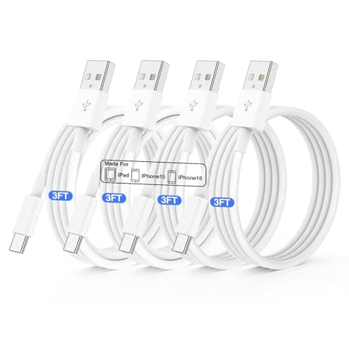 QZIIW 4 Pack USB C Fast Charging Cable 3FT For iPhone 17 16 15/17 16 15 Pro/16 15 Pro max/16 15 Plus,USB A to USB C Car Carplay Cord compatible Samsung Galaxy S25 S24, iPad Pro 12.9/11,Air 5th/4th Gen - Image 1