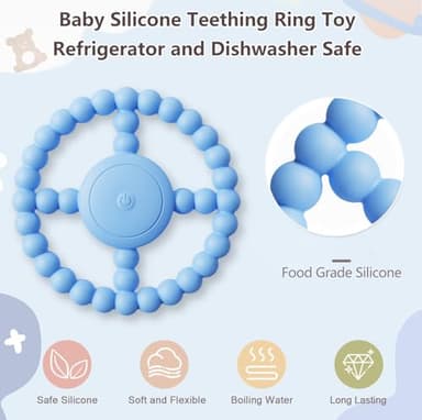 Vibrating Sensory Chew Toy, Teether Teething Toys for Babies6-12 8-18 Months, Sensory Toys for Kids with Autism&Toddler Travel Essential,1-2 Year Old Christmas Boys Girls Gifts idea(Blue) - Image 5