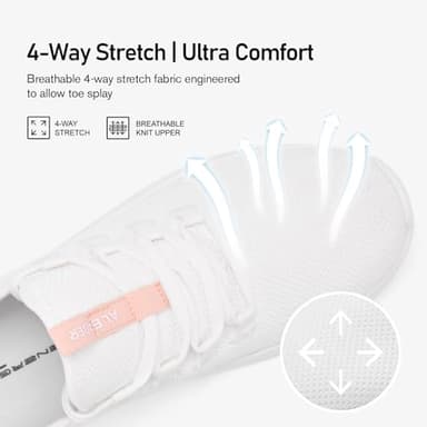 ALEADER Womens Tennis Shoes Slip On Nurse Shoes for Walking Running Trainning Wokout Sneakers White Peach Size 7.5 US - Image 3