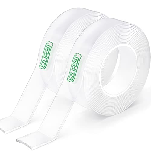 EZlifego Double Sided Tape Heavy Duty(Extra Large, Pack of 2, Total 396 Inch), Nano Double Sided Adhesive Tape, Clear Mounting Tape Picture Hanging Strips, Removable Wall Tape Sticky Poster Tape Decor - Image 1