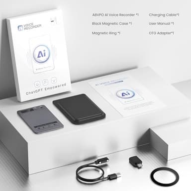 AI Voice Recorder, Note Voice Recorder - Transcribe & Summarize, AI Noise Cancellation Technology, Supports 152 Languages, 64GB Memory APP Control Audio Recorder for Lectures, Meetings, Calls, Gray - Image 9
