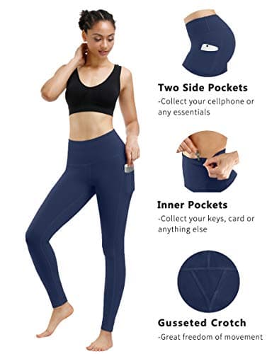 Fengbay 2 Pack High Waist Yoga Pants, Pocket Yoga Pants Tummy Control Workout Running 4 Way Stretch Yoga Leggings - Image 3