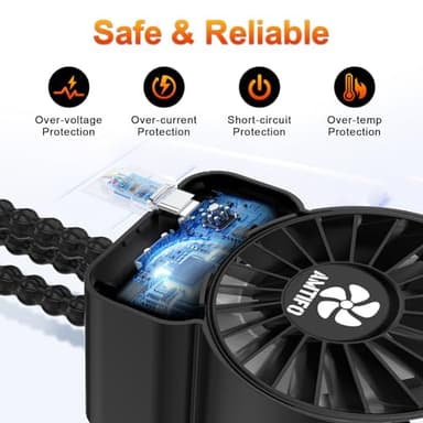 AMTIFO Portable Stroller Fan - 4-Speed Rechargeable USB Fan, Quiet Clip-on Baby Fans for Stroller Crib and Travel - Compact & Battery-Operated Cooling Fans for Baby Comfort on the Go - Image 8