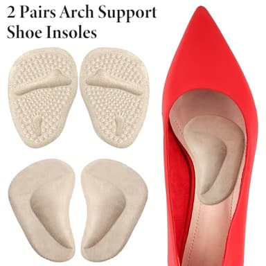 Heel Pads for Shoes, Ball of Foot Cushions Metatarsal Women, High Heel Inserts for Too Big Shoe, Arch Support Relieves Foot Pain, No Slip Insoles Inserts Comfort Pads for Women - Image 7