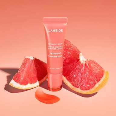 LANEIGE Lip Glowy Balm, Grapefruit: Sheer Tinted Lip Moisturizer with Shea Butter, for Hydrating Shine & Soft Lips - Image 3