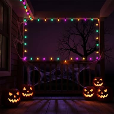 Halloween Lights, 25Ft C7 LED String Lights with Orange, Purple & Green Bulbs, Energy-Efficient, Waterproof, UL Certified for Outdoor & Indoor Halloween Yard, Porch, Patio, Garden Decorations - Image 6