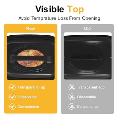 Sunvivi Roaster Oven, Electric Roaster Oven with Viewing Lid, 28lb 24-Quart Turkey Roaster with Unique Defrost/Warm Function, Large Roaster with Removable Pan & Rack, Stainless Steel, Red - Image 4