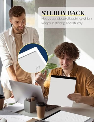 6 Pack 8.5 x 11 Legal Pads for Office Supplies Paper Pads 8.5 x 11 White Note Pads for Work Lined Writing Pads Notebook White Legal Pads Wide Ruled Notepads 30 Sheets Per Writing Pad Legal Note Pad - Image 4