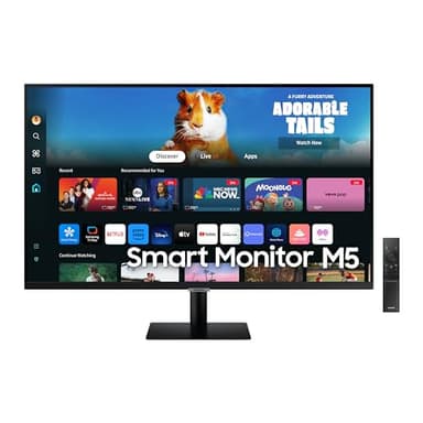 SAMSUNG 27-Inch M5 (M50D) Series FHD Smart Monitor with Streaming TV, Speakers, HDR10, Gaming Hub, Multiple Ports, Workout Tracker, Vision Accessibility Tools, LS27DM500ENXGO, 2024 - Image 1