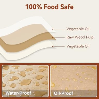 200 Pcs Parchment Paper Sheets, 12 x 16 Inch, Precut Non-Stick Parchment Sheets for Baking, Cooking, Grilling, Air Fryer and Steaming - Unbleached, Fit for Half Sheet Pans - Image 4