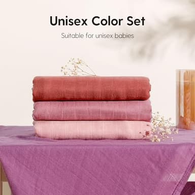 LITTLE SPUD Muslin Swaddle Blankets, Large Receiving Blankets for Boys and Girls, 4-Pack Soft and Breathable Swaddle Wrap for Newborn, 47 x 47 inches (Pink Series) - Image 5