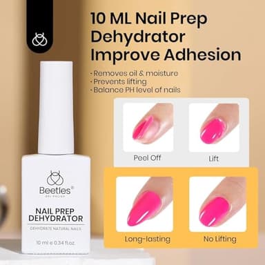 Beetles 9 In 1 Gel Nail Glue Nail Dehydrator Kit for Acrylic Nails Acid Free & Hema-Free Professional Dehydrator Prep for U V Gel Polish Long Lasting Led Lamp Required - Image 4