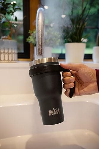 Beast 40 oz Tumbler Stainless Steel Vacuum Insulated Coffee Ice Cup Double Wall Travel Flask (Matte Black) - Image 5