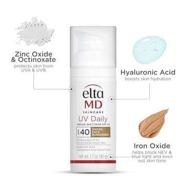 EltaMD UV Daily Tinted SPF 40 Face Sunscreen Moisturizer with Zinc Oxide, Tinted Daily Face Moisturizer with SPF, Sunscreen for Dry Skin,1.7 oz Pump (Pack of 2) - Image 6