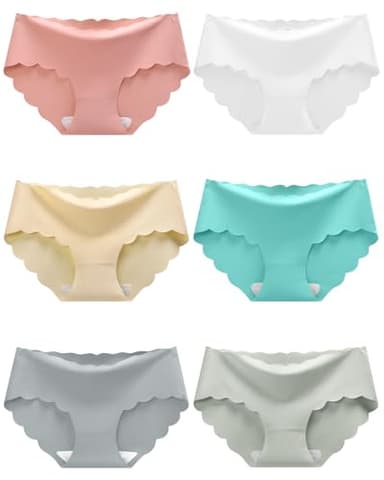 Adorel Teen Girls Seamless Underwear No Show Panties Tagless Pack of 6 Multicolor 12-14 Years (Manufacturer Size L) - Image 1