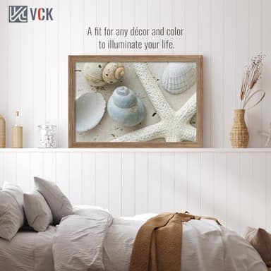 VCK 16x24 Frame 5 Pack - Brown Walnut, Natural Textured Solid Wood Poster Picture Frame, Wall Mounting Hanging - Image 7