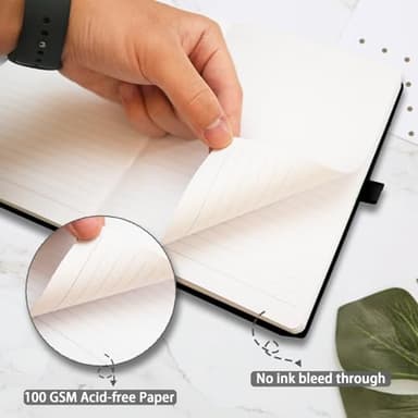 Heture Hardcover Notebooks, 6 Packs A5 Lined Journals Notebook for Writing 160 Pages, 8.2 x 5.5 inch, Black Classic Ruled Notebooks for College/Work/Travel (Black-6 Pack) - Image 4