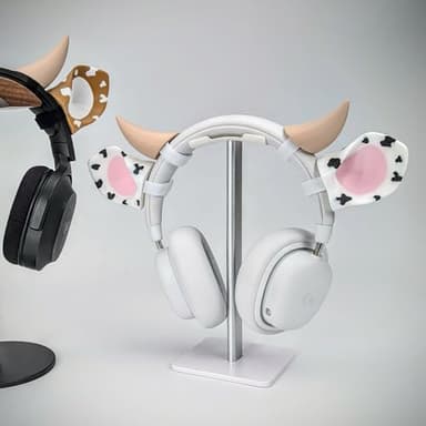 BeamTeam3D Cow Ears and Horns for Headphones, Cute & Fun Decorative Add-Ons for Gaming Headsets, Kids’ School Headphones, Compatible with Most Headphones (Brown/White/White) - Image 7