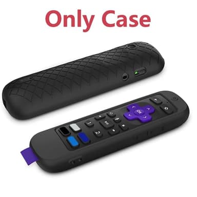 USTIYA Control Remoto Case for Roku TV Ultra 2022 /Voice Remote Pro/Streaming Stick 4K+/Streambar Pro Funda Remote Solar Charging,Silicone Protective Cover,Hanging Rope (Black) - Image 3