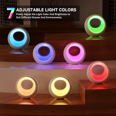 Auxmir Nursery Night Light for Baby, Magic Moon Lamp for Kids and Adult 7 Lighting Colors & 9 RGB Modes, Rechargeable Bedside Table Lamp with Timing Function, Sleep Aid Nursing Lamp for Bedroom - Image 3