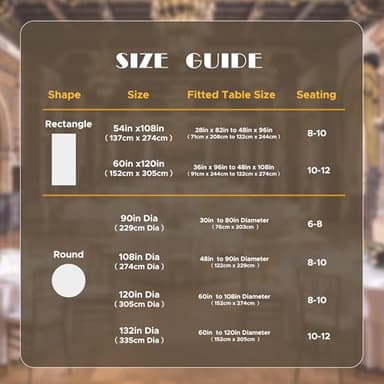 sancua White Round Tablecloth 132 Inch Diameter, 6 Pack - Circle Polyester Fabric Table Cloth for Wedding Party Reception Banquet Birthday, Washable Formal Table Cover (Fit 54-96 Inch Tables) - Image 7