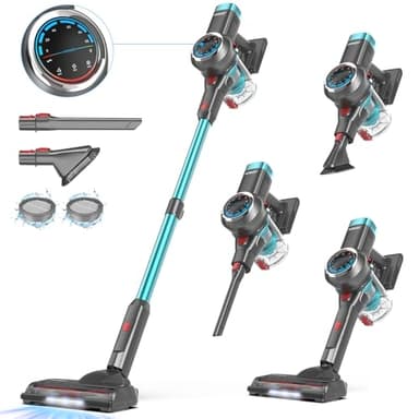 AFNOP Cordless Vacuum Cleaner, 550W/45Kpa/65Mins Vacuum Cleaners for Home, Self-Standing Stick Vacuum with LED Display, Rechargeable Cordless Vacuum, Lightweight for Carpet, Pet Hair, Hardwood Floor - Image 1