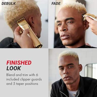 BaBylissPRO ROSEFX+ Professional Barber Cord/Cordless Hair Clippers for Men, All Metal, Lithium Battery with 3-Hour Runtime, Rose Gold - Image 7