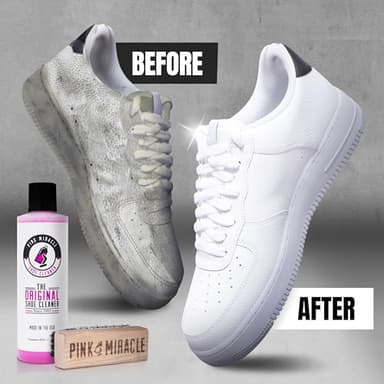 Pink Miracle Shoe Cleaner Kit Bottle Fabric Cleaner for Leather, Whites, and Nubuck Sneakers (8 Oz) - Image 2