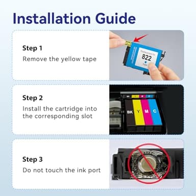 822XL Remanufactured Replacement for Epson 822XL Ink Cartridges Combo Pack 822 822 XL T822XL Ink for Workforce Pro WF-3820 WF-4830 WF-4820 WF-4830 WF-4833 WF-4834 Printer (5 Pack) - Image 6