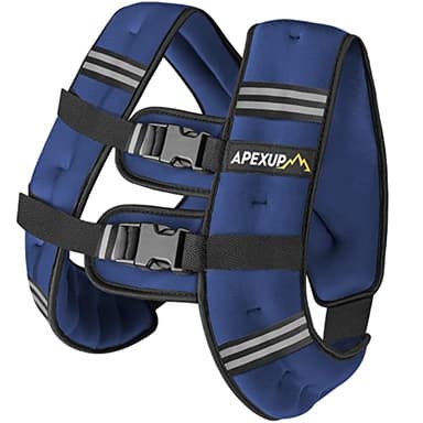 APEXUP Weighted Vest with 5lbs/10lbs/15lbs/20lbs/25lbs/30lbs Weights and Reflective Stripe, Weight Vest Men Women for Workout, Strength Training, Running (Blue, 15lbs) - Image 1