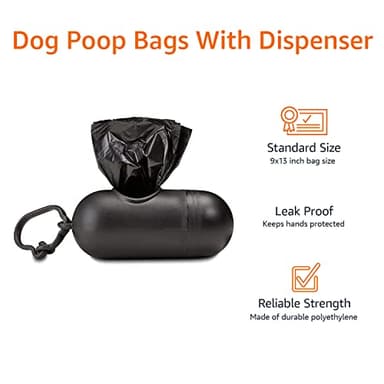 Amazon Basics Dog Poop Bags with Dispenser, 900 Count, Enhanced for Guaranteed Leakproof, Unscented, Includes Leash Clip - Image 4