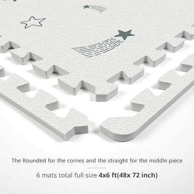 PIGLOG Baby Foam Play Mat, 72x48 Crawling Mat, Floor Mats for Kids for Baby with Interlocking Floor Tiles, Toddler Play Mats for Indoor and Outdoor, Easy to Clean Playroom Playmats - Image 4