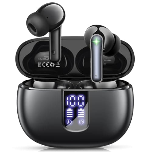 Ear Buds Wireless Earbuds - Bluetooth 5.3 Headphones (48H Playback) Built in Mic with LED Display Charging Case, IP7 Waterproof Earphone for iPhone Andriod Phones Laptop Sports Workout - Image 1