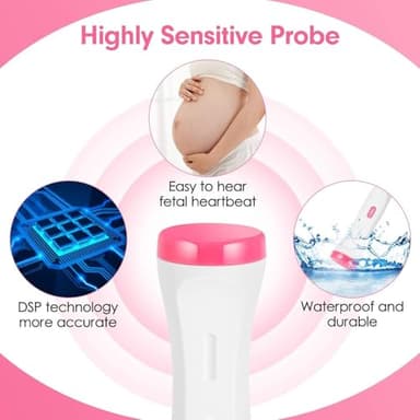 Fetal Monitor for Pregnancy,Fetal Doppler,fetal Monitor Heartbeat,fetal Monitor, Baby Heartbeat Monitor Pregnancy. - Image 7