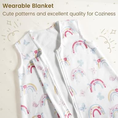 david's kids 3 Pack Warm Micro Fleece Baby Sleep Sack 6-12 Months, Soft Baby Wearable Blankets with 2-Way Zipper, Comfy Winter Sleeping Bags for Infant Newborn Girls Neutral, Medium Size, Rainbow - Image 6