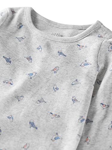 little planet by carter's unisex-baby 2-pack Long Sleeve Bodysuits made with Organic Cotton, Blue Meadow/Bird Print, 3 Months - Image 2