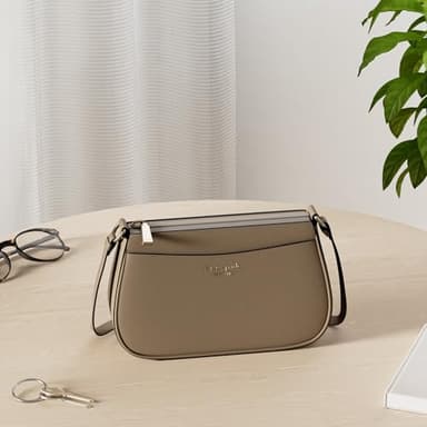 kate spade new york Bleecker Saffiano Leather Small Crossbody Bag, Timeless Taupe - Image 2