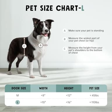 PETCOMING 3-Flap Dog Door, All Aluminum Alloy Large Doggy Doggie Door for Wall, Telescoping Tunnel, Heavy Duty Pet Door for Dogs, Insulation Layer, 2 Magnetic Flaps, Closing Panel, Pets Up to 110 LB - Image 7