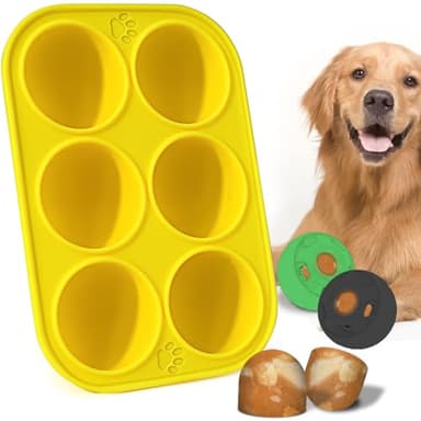 BABORUI 6 Cavities Silicone Dog Treat Molds for Woof Pupsicle & Power Chewer Pupsicle Large 25-75lbs, Reusable Frozen Dog Treat Molds for Making Puppy Favorite Freeze Refill Ice Popsicle Treats (L) - Image 1