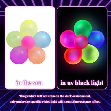 110 Pcs UV Neon Balloons, 7 Colors Blacklight Reactive Fluorescent Balloons Glow in the Dark Birthday Decorations for Birthday, Wedding, Neon Party, Glow Party Decorations Supplies - Image 4