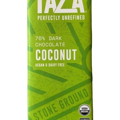 Taza Chocolate Organic Amaze Bar 70% Stone Ground, Coconut, 2.5 Ounce (10 Count), Vegan - Image 2
