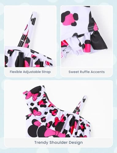 Disney Mickey and Friends Girls One Piece Swimsuits Minnie Mouse Bathing Suit UPF 50 Beach Sport Swimwear Black for Toddler 3-4 Years - Image 4