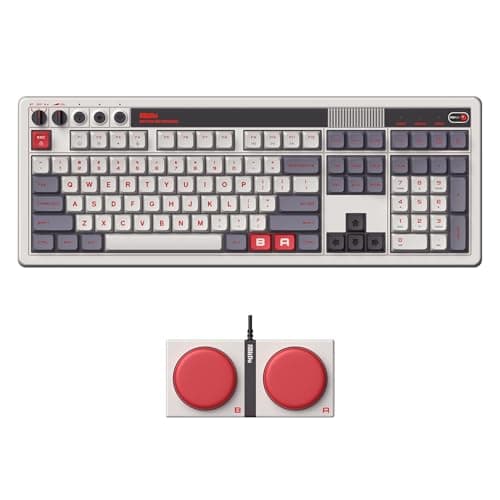 8BitDo Retro 108 Mechanical Keyboard with 108 Keys and Integrated Numpad, Bluetooth/2.4G/USB-C Hot Swappable Wireless Gaming Keyboard for Windows and Android - N Edition - Image 1