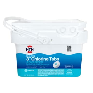 HTH 42052W Pool Care 3" Chlorine Tabs Advanced, Individually Wrapped Tablets - Swimming Pool Sanitizer with Clarifier & Algaecide, Destroys Bacteria & Algae, Delivers Clear Water All Season, 5 lbs - Image 1