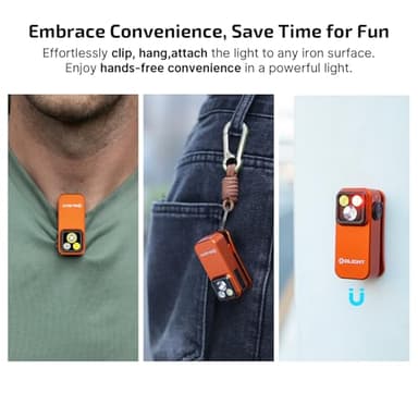 OLIGHT Oclip Pro EDC Flashlight Clip-on Light, Rechargeable 500 Lumens with Three Lighting Solutions Type-C Charging, Magnetic Flash Lights for Signaling, Cycling, Outdoor or Indoor Use(Orange) - Image 9