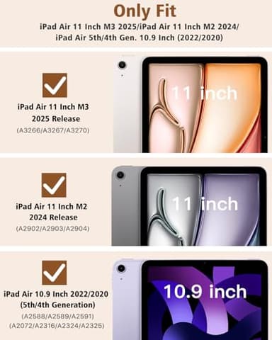 TiMOVO for iPad Air 11 Inch Case (M3/M2-2025/2024), iPad Air 5th Generation 2022/4th Gen 2020 10.9 Inch, Slim Hard Translucent Back Cover, Support Auto Wake/Sleep - Black - Image 2