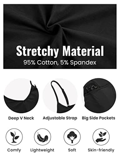 Lentta Women's Causal Jumpsuits V Neck Sleeveless Harem Overalls Stretchy Adjustable Strap Romper with Pockets(Black-L) - Image 2