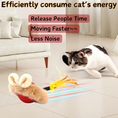 JLDVP Cat Interactive Ball Toy with Feather, The Upgrade Agile Moving Cats Ball, Touching Automatic Moving for Bored Indoor Adult, 3-in-1 Pet Toy for Indoor - Image 3