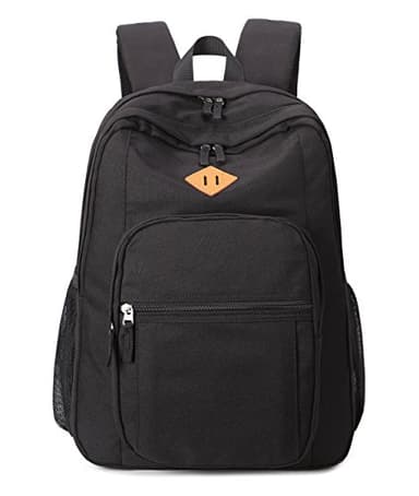 abshoo Classical Basic Womens Travel Backpack For College Men Water Resistant Bookbag (Black) - Image 3